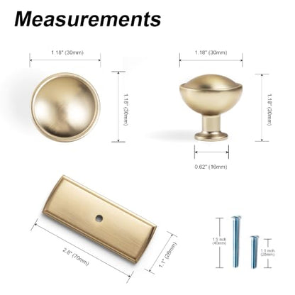 6Pack Champagne Bronze Cabinet Knobs with Backplate Drawer knobs - color: Champagne Bronze, style: Escutcheon