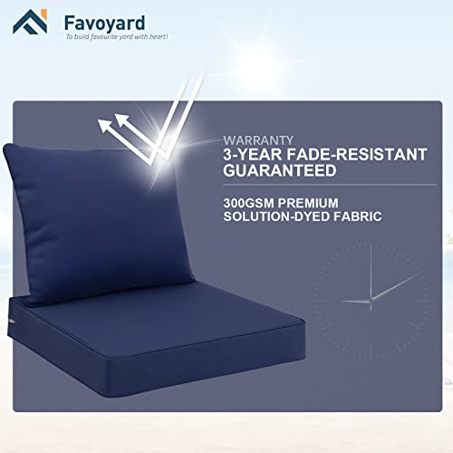 Favoyard Outdoor Patio Seat Cushions Set, 19 x 19 Inch, Waterproof, Blue - color: Blue, size: 19 x 19 x 3 In