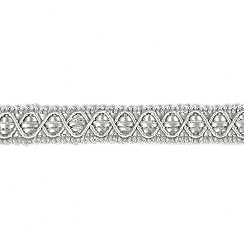 Gimp Braid Trim, 5 Yards 0.59 Inch Fabric Trim, Silver - color: Sliver, size: 5yard