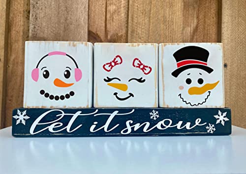 Snowman Face Stencils Reusable Snowman Stencils for Crafts 3" - style: Snoman Face 3"