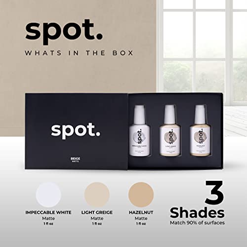 spot. Bundle Touch Up-Paint Beige Matte 3 Pack and White Matte 3 Pack