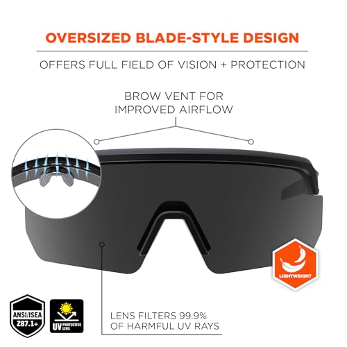 Ergodyne Skullerz Aegir Safety Glasses, ANSI Z87.1+ - color: Smoke Lens