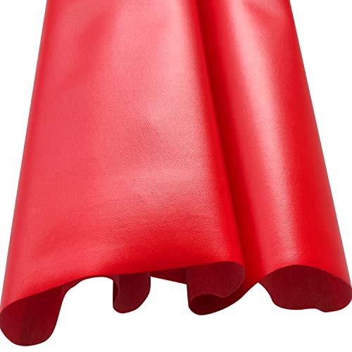 Large Soft Vinyl Upholstery Leather Fabric 1 Yard 56.3x36inch, 0.8mm Thick Texture Faux Leather Sheets, for Upholstery Crafts, Sofa, Car Seat, Handbag, Earrings, Hair Bows, DIY Crafts (Red) - color: Red
