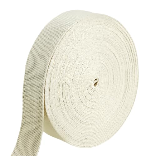 Natural Heavy Cotton Webbing 1-1/4 Inch, 12 Yards Cotton Webbing Strap for Rug Binding Trim, Seam Reinforcement & Homemade Cloth Belt Supplies - size: Width: 1-1/4 Inch