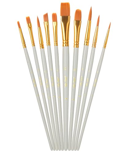 Mr. Pen- Acrylic Paint Brushes Set, 10 Pack, Round & Pointed Tip - color: Soft Gray, size: 10 Pcs