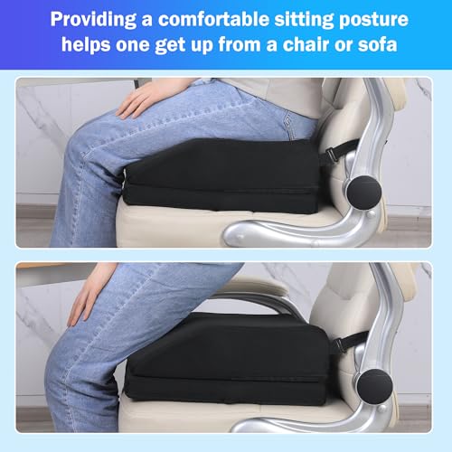 ROYALAY Adjustable Hip Cushion Post Surgery, Memory Foam Hip Replacement Recovery Aids with Strap and Anti-Slip Bottom, Chair Cushion for Long Sitting