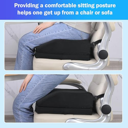 ROYALAY Adjustable Hip Cushion Post Surgery, Memory Foam Hip Replacement Recovery Aids with Strap and Anti-Slip Bottom, Chair Cushion for Long Sitting