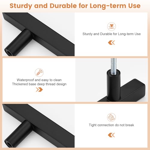 Probrico Matte Black Cabinet Handles & Pulls 7.5" CC Square 5 Pack - color: Black, size: Hole Center: 192mm(7.5inch)