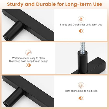 Probrico Matte Black Cabinet Handles & Pulls 7.5" CC Square 5 Pack - color: Black, size: Hole Center: 192mm(7.5inch)