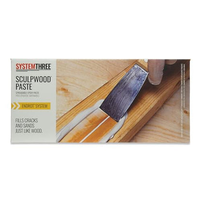 System Three SculpWood Paste Epoxy Wood Filler, 2 Gallon, Brown - size: 2 gallon