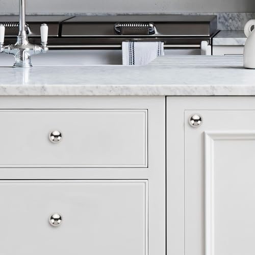 khtumeware 10 Pack Heavy Duty 1-1/8" Vibrant Polished Nickel Cabinet Knobs - color: Polished Nickel, size: Diameter：1-1/8-knobs