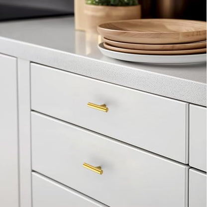 10 Pack Gold Cabinet Knobs 2 Inch Brushed Brass Drawer Knobs Single Hole - color: Brushed Brass