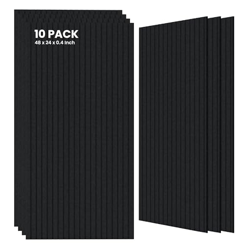 TO-TH Large Acoustic Panels Noise Reducing Sound Wall Panel 10 Pack, Black - color: Black, size: 10 pcs - 47.2'' * 23.6''