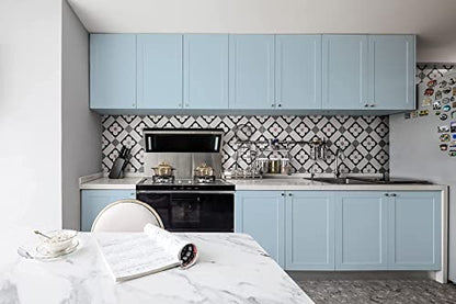 Dimoon 78.7''x17.7'' Blue Peel and Stick Wallpaper Contact Paper Modern Self Adhesive Wall Paper Removable Renter Friendly Textured Solid Color Shelf Cabinet Vinyl Roll (78.7''x17.7'',Light Blue) - color: Light Blue, size: 17.7" x 78.7"