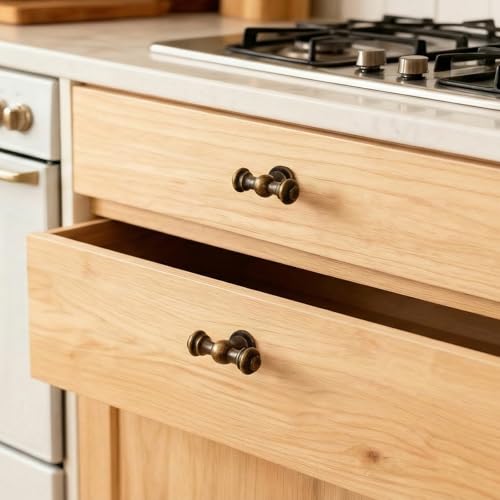 Liron Hardware 10 Pack Antique Brass Vintage Single Hole Cabinet Knobs - size: Knobs