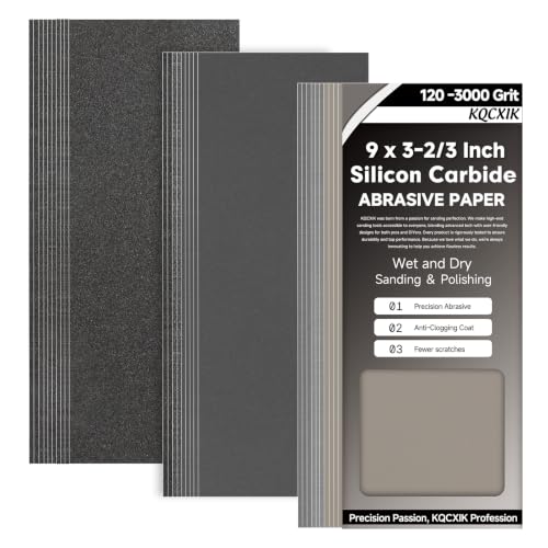 Premium 20-Sheet Wet Dry Sandpaper Assortment, 9 x 3-2/3 Inch - style: MixGrit 20Pcs