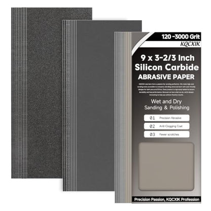 Premium 20-Sheet Wet Dry Sandpaper Assortment, 9 x 3-2/3 Inch - style: MixGrit 20Pcs