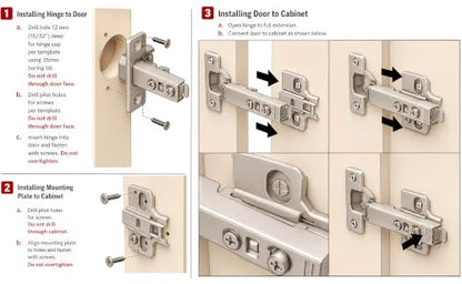 100-Pack Full Overlay Frameless Soft-Close European Hinges - size: 100 Pieces