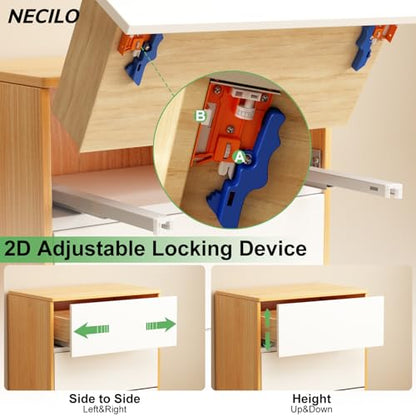 NECILO Push to Open Soft Close Undermount Slides 16 Inch, Full Ext, 78 lb - size: 16 Inch, style: Push open&Soft close Undermount