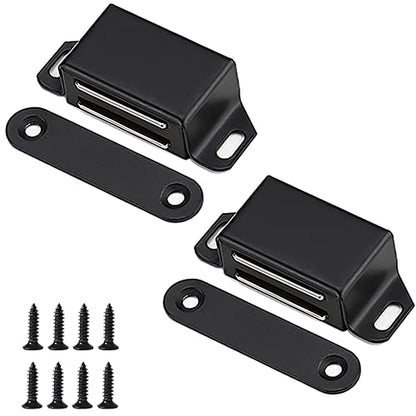20 lbs Magnetic Door Catch, Heavy Duty Latch for Cabinets Shutter Closet Furniture Door, Stainless Steel Cabinet Catch, Black (2 Pack) - color: 2PC-Black