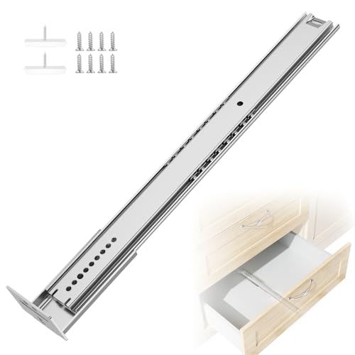 2 Pcs 20 Inch Center Mount Drawer Slides, Bottom Mount, Undermount, Heavy Duty Drawer Rails, 3/4 Extension Drawer Tracks for Dresser, Cabinet, Furniture - size: 20