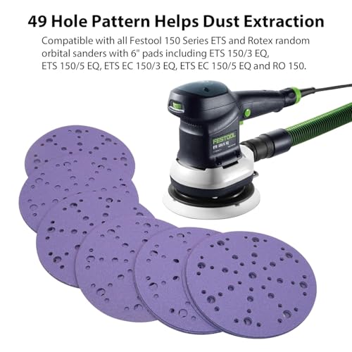 6 Inch Ceramic Sanding Discs 320 Grit, 49 Hole, 50 Pack - style: 320 Grit