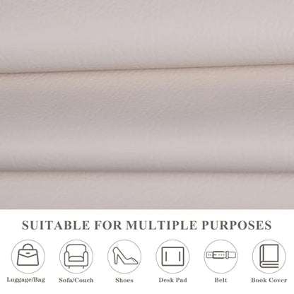 Faux Leather 0.7mm Upholstery Fabric by the Yard 12 Yard Beige - color: Beige, size: 12 Yard