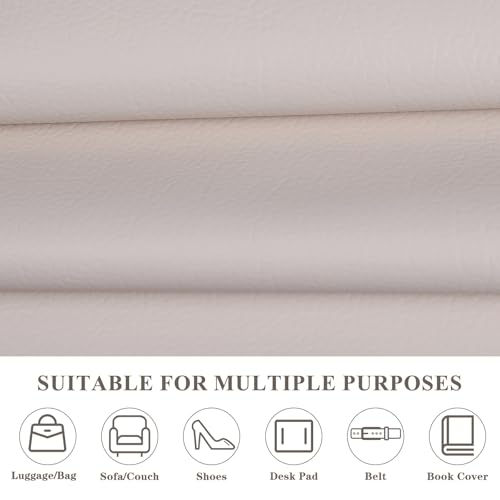 Faux Leather 0.7mm Upholstery Fabric by the Yard 10 Yard Beige - color: Beige, size: 10 Yard