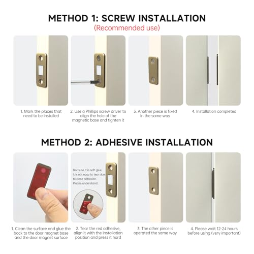 8Pack Cabinet Magnets for Door Closure Bronze Magnetic Door Latch Magnetic Cabinet Locks YY012-8 - size: 8Pack
