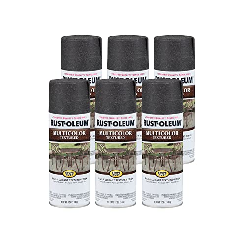 Rust-Oleum Stops Rust Multi-Color Textured Spray Paint, Aged Iron - color: Aged Iron, size: 12 Ounce (Pack of 6)