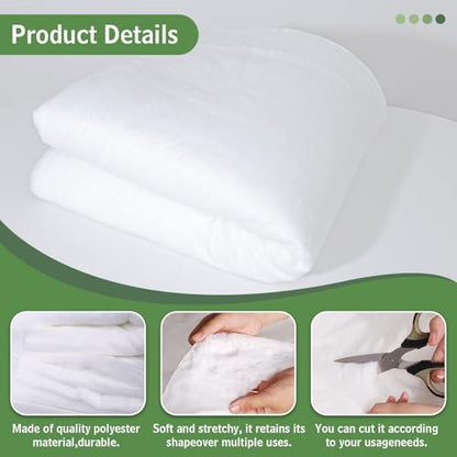 Dacron Polyester Cushion Wrap for Foam Padding, 48Inch X 5Yards Upholstery Batting, Quilt Batting by the Roll, 200 GSM Medium Thickness Upholstery Batting for Cushions and DIY Upholstery Projects - size: 48Inch X 5Yards