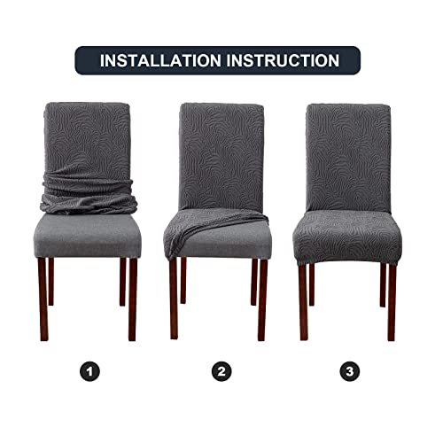 Dining Chair Covers Set of 6, Stretch Parsons Chair Slipcovers - color: Beige, size: 6 Pack