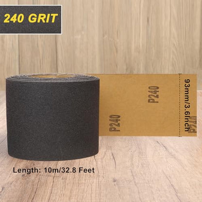 Sandpaper Roll 240 Grit, Wet Dry Sand Paper 3-2/3" Wide 11 Yard - style: 240 Grit