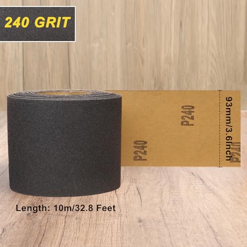 Sandpaper Roll 240 Grit, Wet Dry Sand Paper 3-2/3" Wide 11 Yard - style: 240 Grit