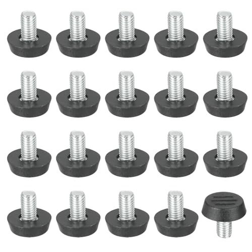 PATIKIL 20 Pcs M8 x 13mm Thread Adjustable Furniture Levelers, Furniture Feet Levelers Screw on Steel Screw in Threaded Leveling Feet Glides for Table Chair Cabinet Patio Legs - size: M8 x 13mm