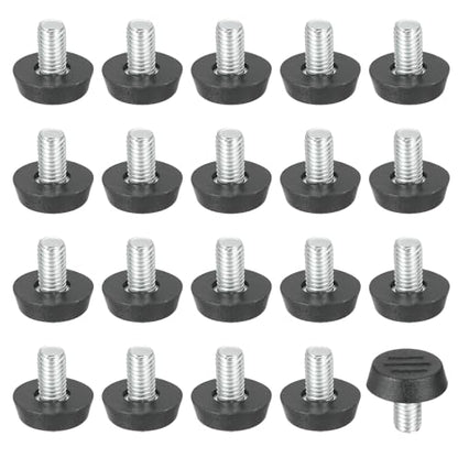PATIKIL 20 Pcs M8 x 13mm Thread Adjustable Furniture Levelers, Furniture Feet Levelers Screw on Steel Screw in Threaded Leveling Feet Glides for Table Chair Cabinet Patio Legs - size: M8 x 13mm