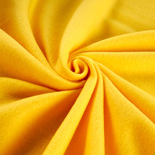 Polar Fleece Solid Bright Yellow, Fabric by the Yard - color: Bright Yellow