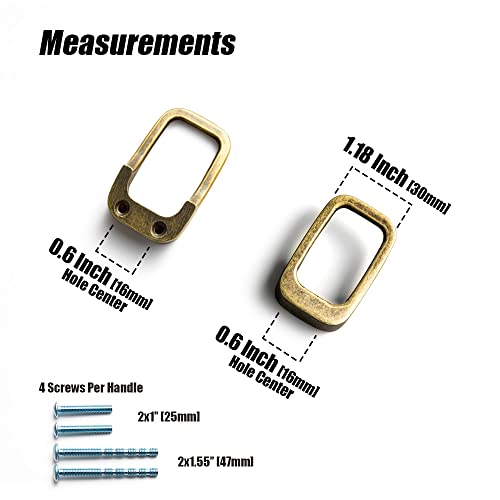 Goo-Ki Antique Brass Cabinet Pulls with 0.6'' (16MM) Hole Centers,Retro Zinc Alloy Drawer Pulls for Drawer,Wardrobe,Cupboard,6 Pack… - color: Antique Brass, size: 0.6'' HOLE CENTERS