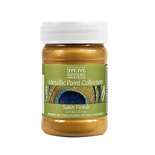 Modern Masters Satin Pharaohs Gold Metallic Paint - color: Satin Pharaoh's Gold, size: 6 Fl Oz (Pack of 1)