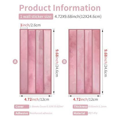 20 Sheets Subway Tile Stickers Peel and Stick Backsplash Decal Panel - color: Etp05
