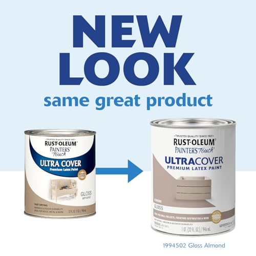 Rust-Oleum Almond Painter's Touch 2X Ultra Cover Premium Latex Paint - color: Gloss Almond, size: 1 Quarts (Pack of 1)