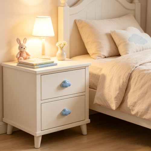 Dnyta 6 Pcs Clouds Shaped Ceramic Knobs Glossy Ceramic Pulls Drawer Knobs - style: Light Blue,Clouds Shaped