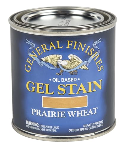 General Finishes Oil Base Gel Stain, 1/2 Pint, Prairie Wheat - color: Prairie Wheat, size: 1 Half-Pint