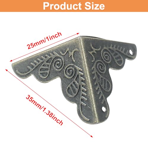 Piutouyar 50 Pcs Antique Box Corner Protectors, 1"x1"x1", Green Bronze - size: Green Bronze