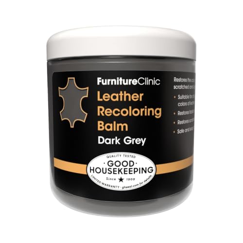 Furniture Clinic Leather Recoloring Balm, Dark Grey Leather Dye - color: Dark Grey, size: Balm