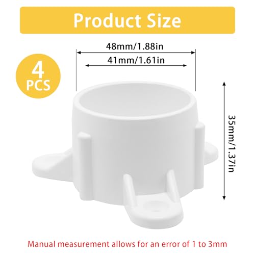 1-1/4 Inch PVC Flange PVC Table Leg Cap, 4 Pack Furniture Grade Rod Holder with Mounting Screws, Pipe Flange Fittings for DIY Making Storage Shelves, Support Feet - size: 1-1/4 Inch