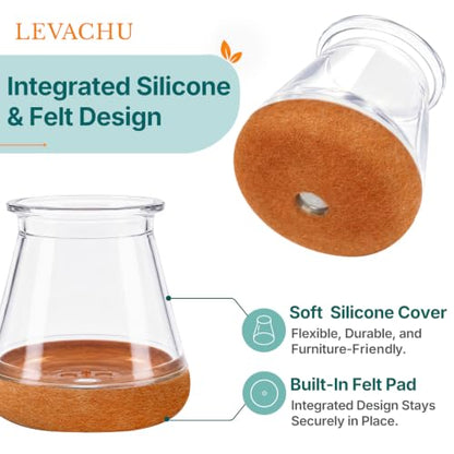 24 Pack Chair Leg Floor Protectors, Chair Leg Caps Round S - size: Round S