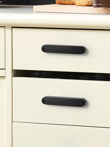 5 Pack Black Cabinet Pulls 5" Hole Center Drawer Pulls Circle Bathroom Dresser Handles Hardware Zinc Alloy - color: Black, size: 5 Inch Hole Centers