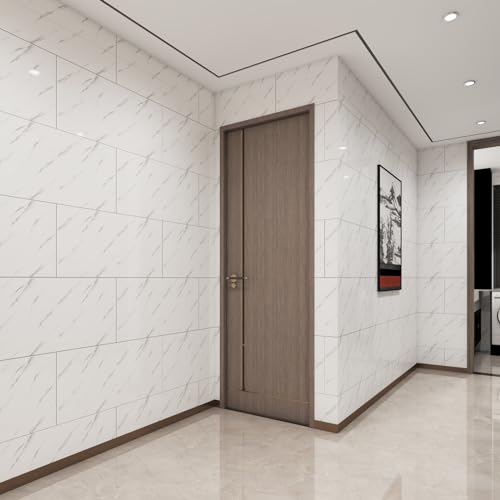 Haimin3D Wall Panels Peel and Stick Marble Look Tile Backsplash, 20 Pack - color: White-JSB