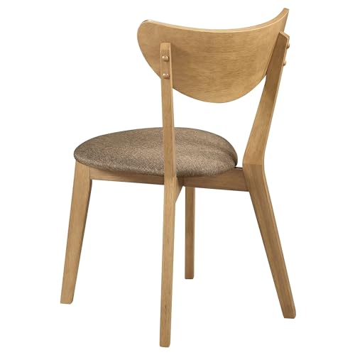 Coaster Home Furnishings - Elowen - Wood - 5-piece Dining Set with Round Dining Table and Light Brown Upholstered Chairs - Dining Room & Kitchen - Walnut & Light Brown - 108440-S5